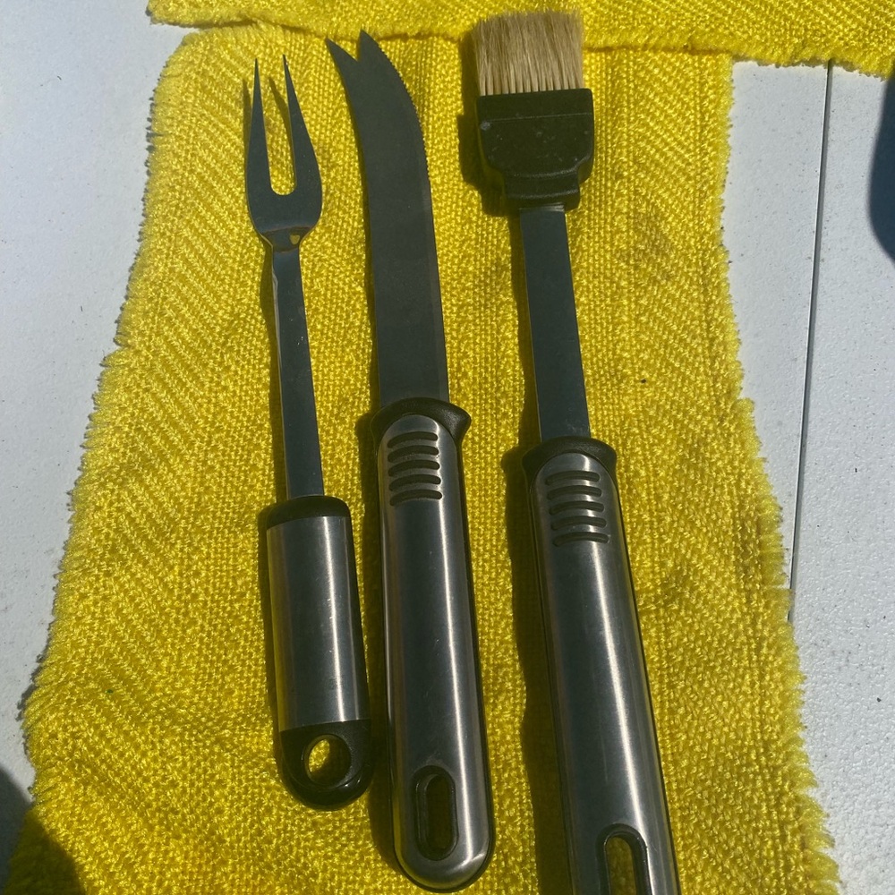 Hoffritz 3 pc. Stainless Steel BBQ Tool Set